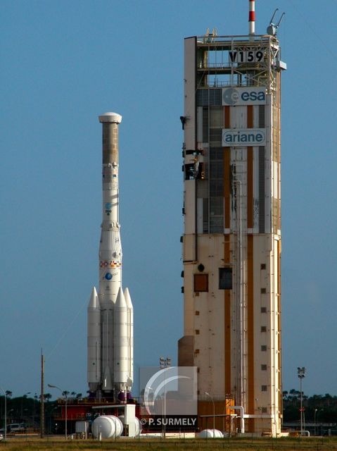 Ariane 4 V159
dernire Ariane 4 sur le pas de tir
Mots-clés: Guyane;Amrique;Kourou;Centre Spatial;Ariane;fuse